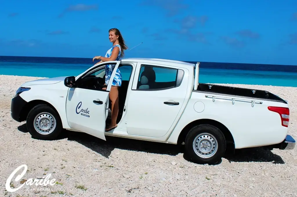 Rental car mitsubishi pickup right side view