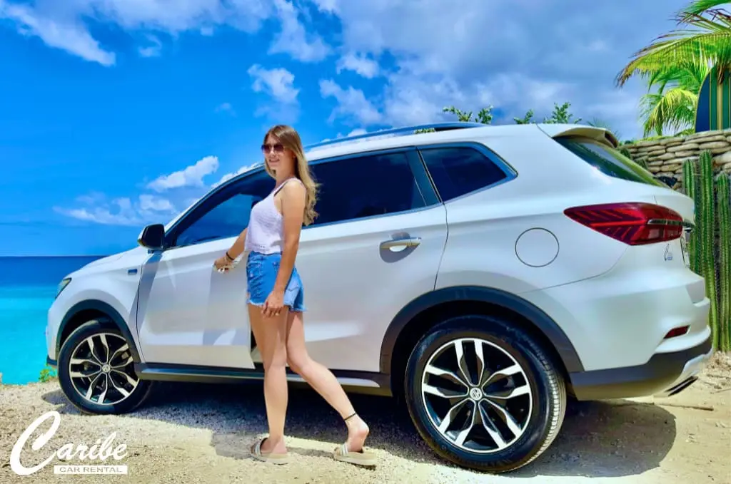 Caribe car rental bonaire mazda RX5 right back view