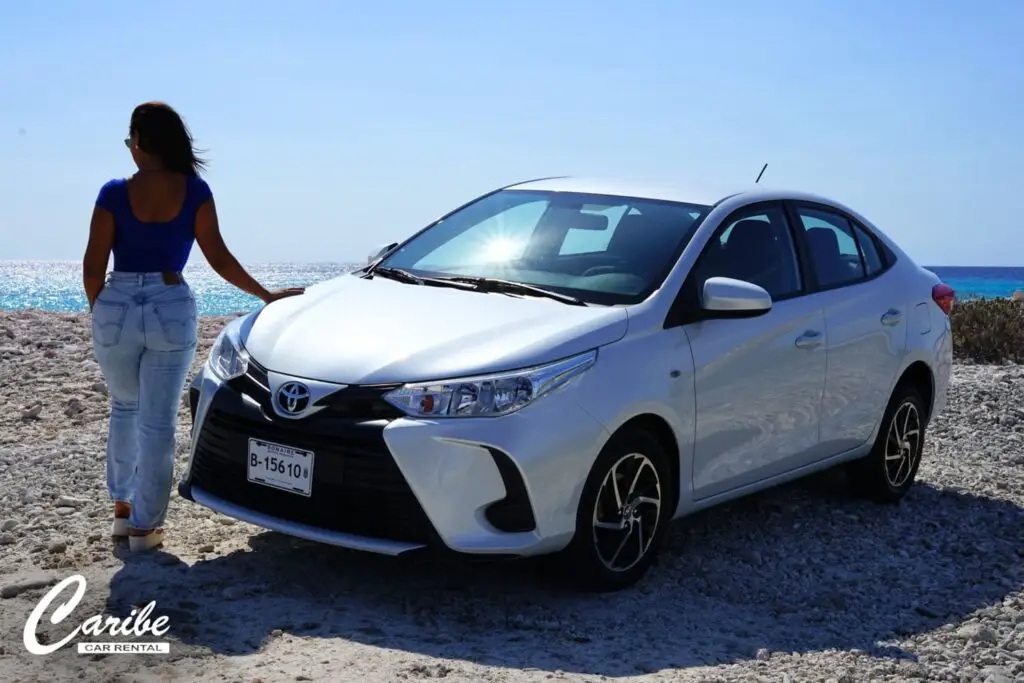 Car rental bonaire toyota sedan front left view